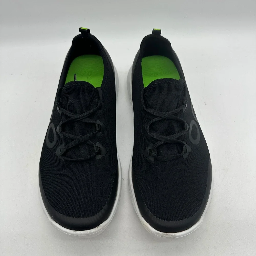 OOFOS 08012024-12 Mens 9 OOmg Sport LS Low Black/White Slip On Recovery Shoes